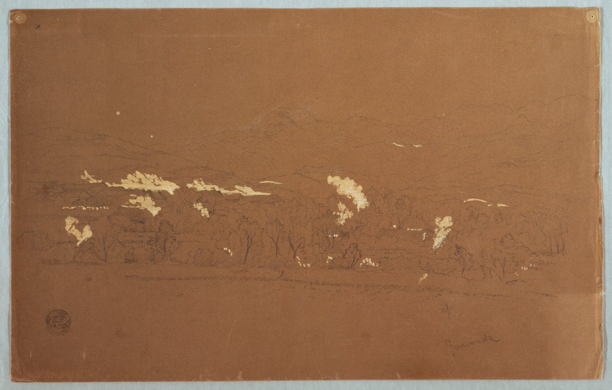 Disegno, veduta parziale di Guaranda, Ecuador, 3 giugno 1857 da Frederic Edwin Church