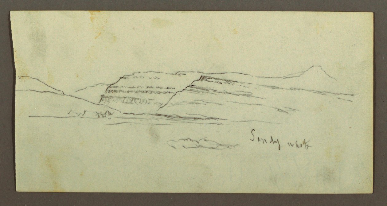 Disegno, Pianura e catena montuosa, forse 1868 da Frederic Edwin Church