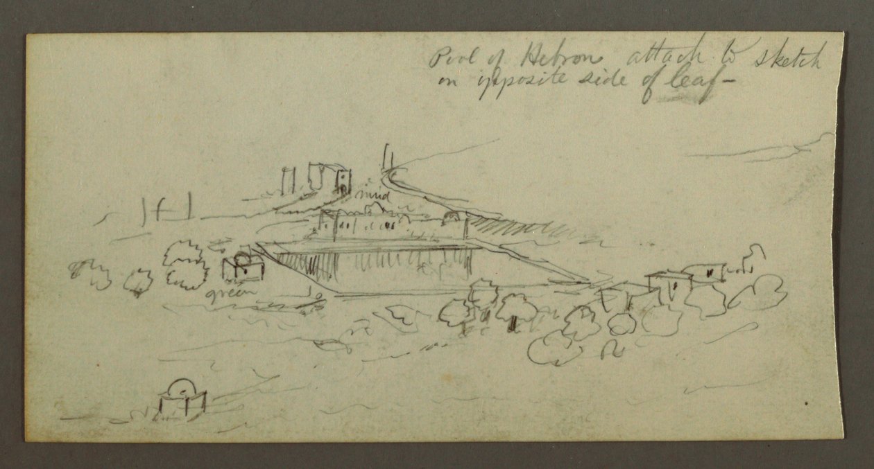 Disegno, piscina ed edifici, forse 1868 da Frederic Edwin Church