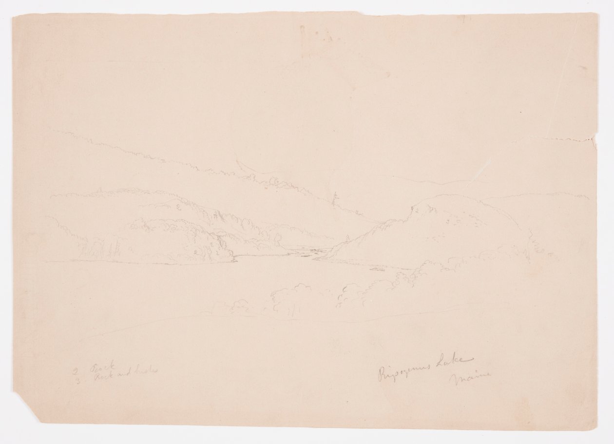 Disegno, Lago Ripogenus, 1855 ca. da Frederic Edwin Church