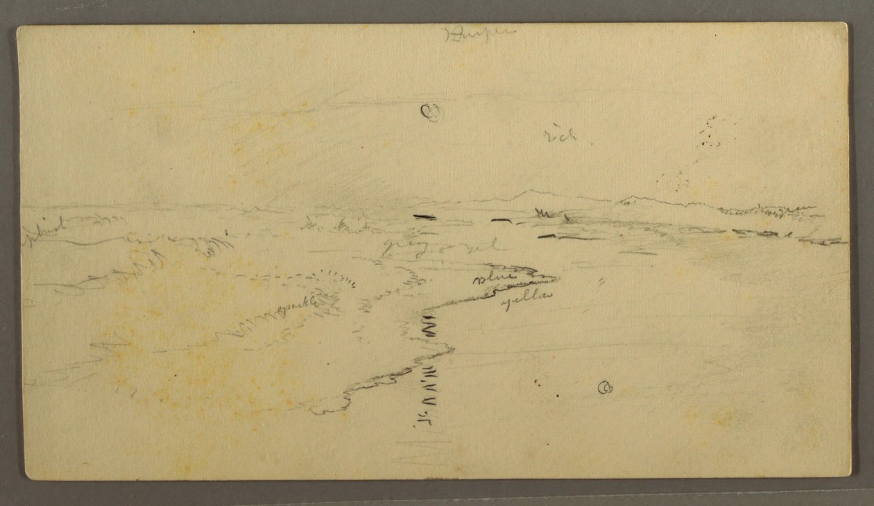 Disegno, fiume, luna riflessa, 14 giugno 1870 da Frederic Edwin Church