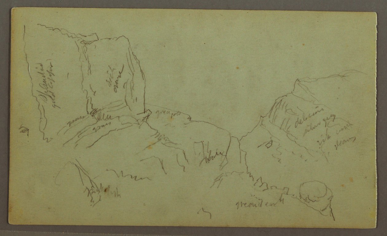 Disegno, Cime delle Montagne Rocciose, forse 1868 da Frederic Edwin Church