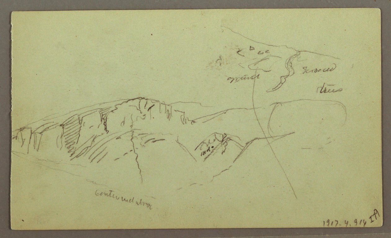 Disegno, Cime delle Montagne Rocciose, forse 1868 da Frederic Edwin Church