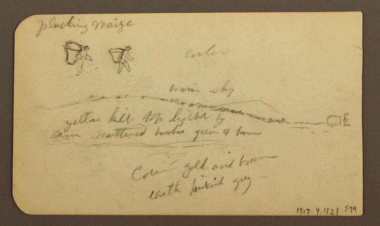 Disegno, montagna aspra attraverso una pianura; verso: figure, paesaggio, 12 dicembre 1884 da Frederic Edwin Church