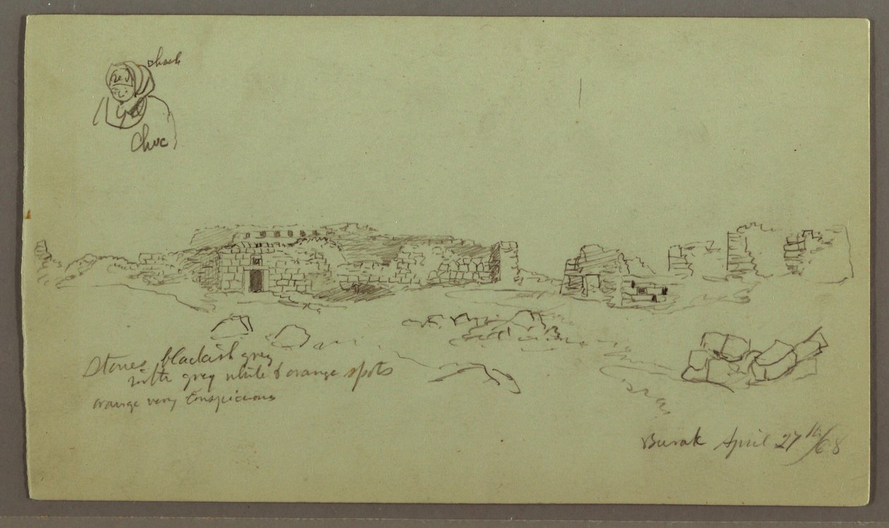 Disegno, Rovine, studio di figura, 27 aprile 1868 da Frederic Edwin Church