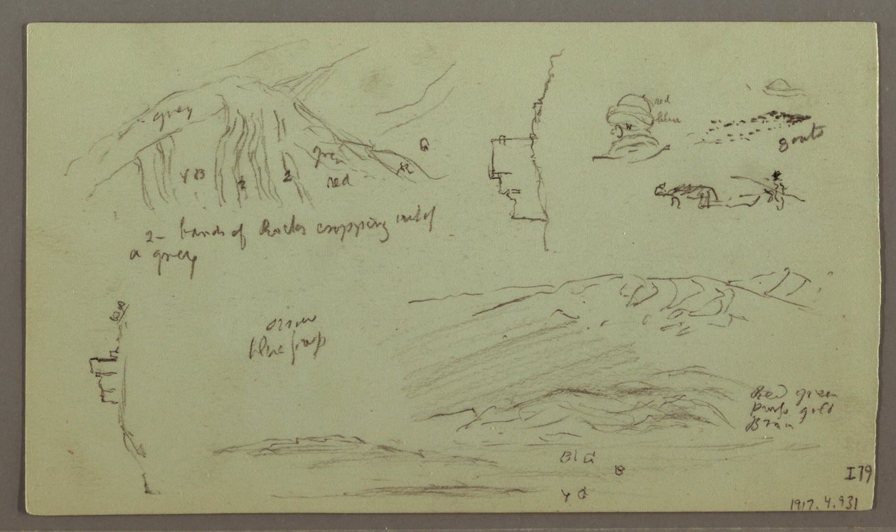 Disegno, Rovine, studio di figura, 27 aprile 1868 da Frederic Edwin Church