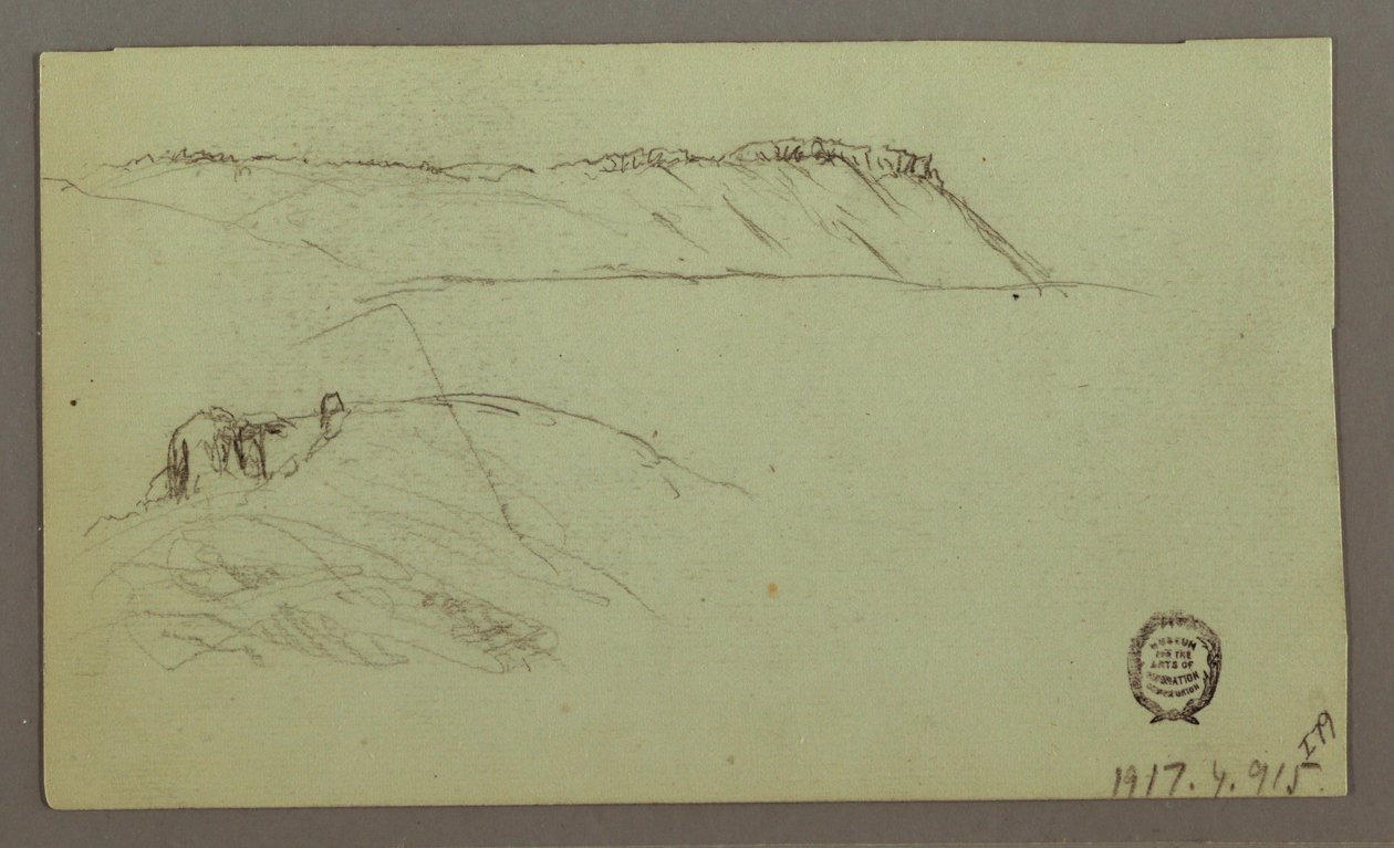 Disegno, Rovine circondate da mura, tende, due studi di figure, 28 aprile 1868 da Frederic Edwin Church