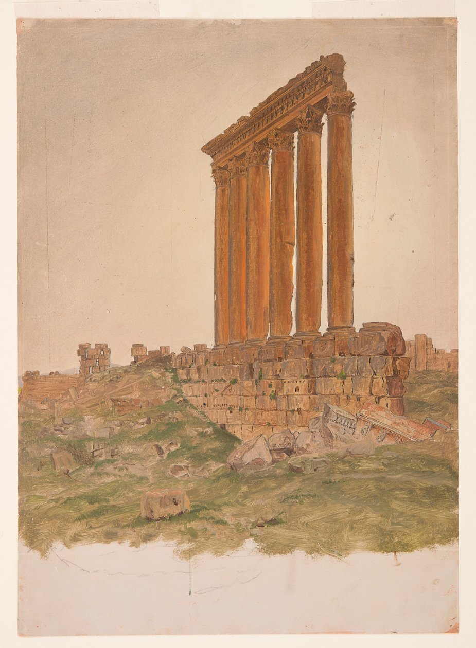 Disegno, Rovine del Tempio di Zeus, Baalbek, maggio 1868 da Frederic Edwin Church