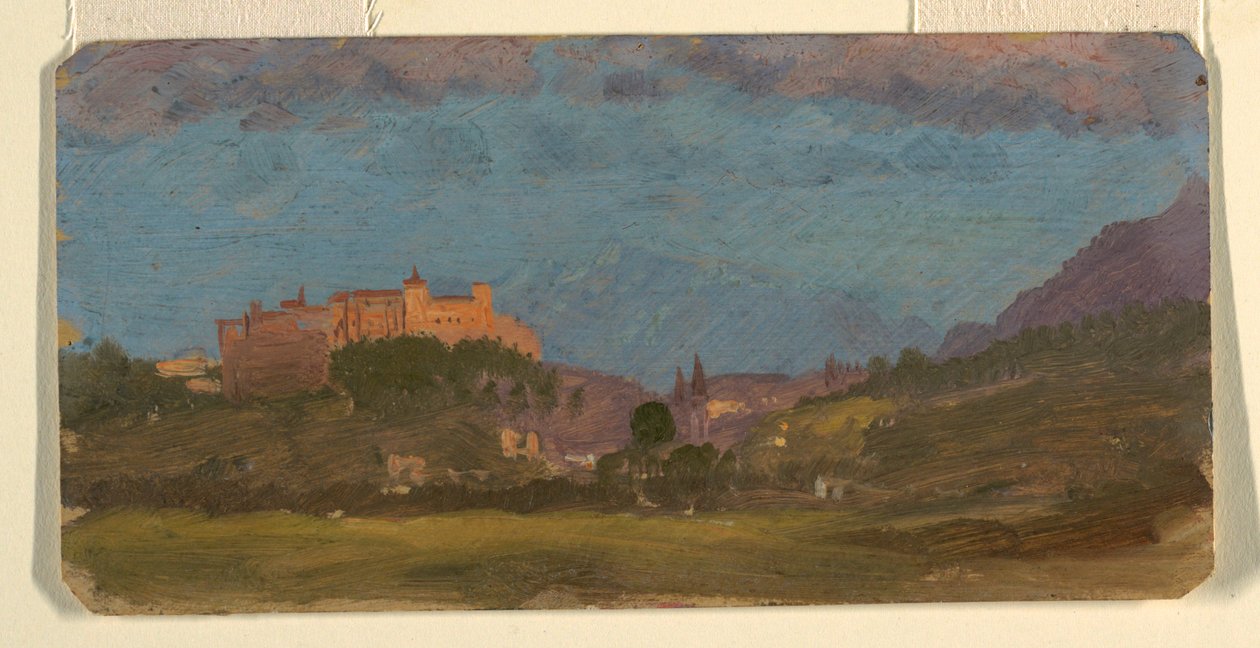 Disegno, Salisburgo, Austria da est, luglio 1868 da Frederic Edwin Church