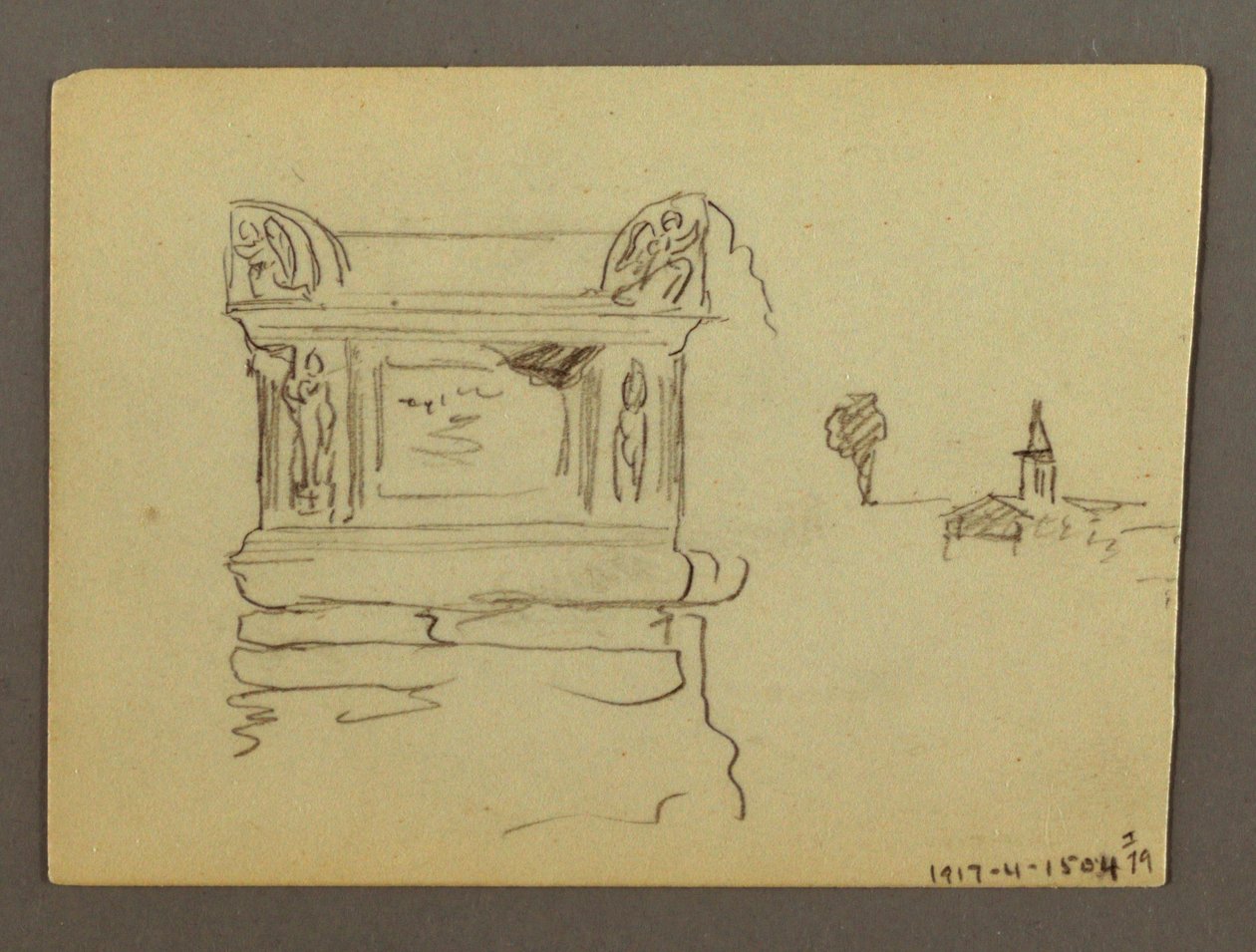 Disegno, Sarcofago, forse 1868-69 da Frederic Edwin Church