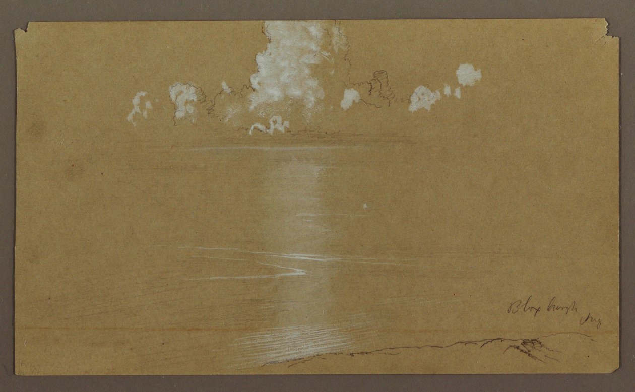 Disegno, Paesaggio marino, Bloxburgh; verso: Colline e mare, agosto 1865 da Frederic Edwin Church
