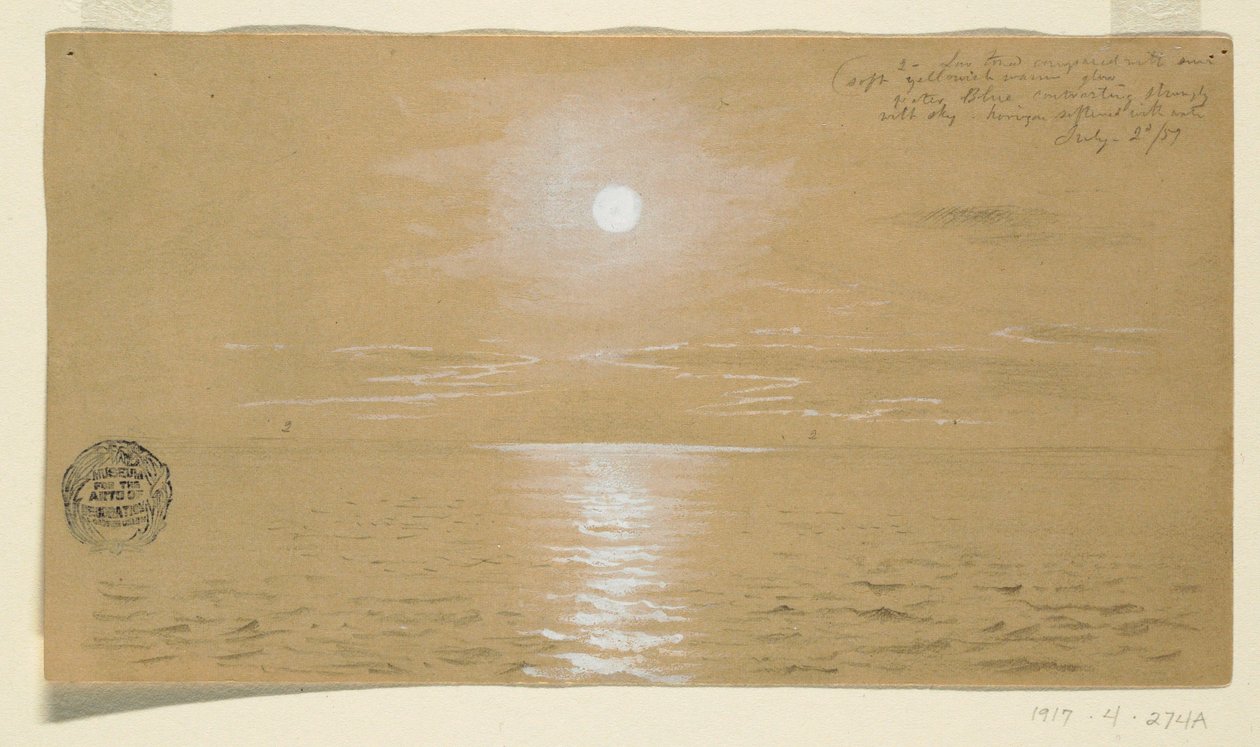Disegno, Paesaggi marini, Terranova, 6 luglio 1859, 1859 da Frederic Edwin Church