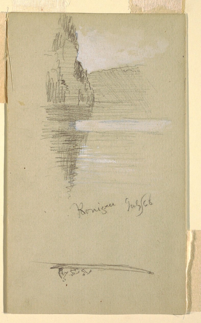 Disegno, riva del lago Königssee presso Berchtesgaden, Baviera, luglio 1868 da Frederic Edwin Church