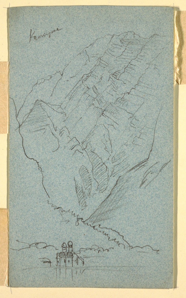 Disegno, Riva del Konigssee, B, luglio 1868 da Frederic Edwin Church