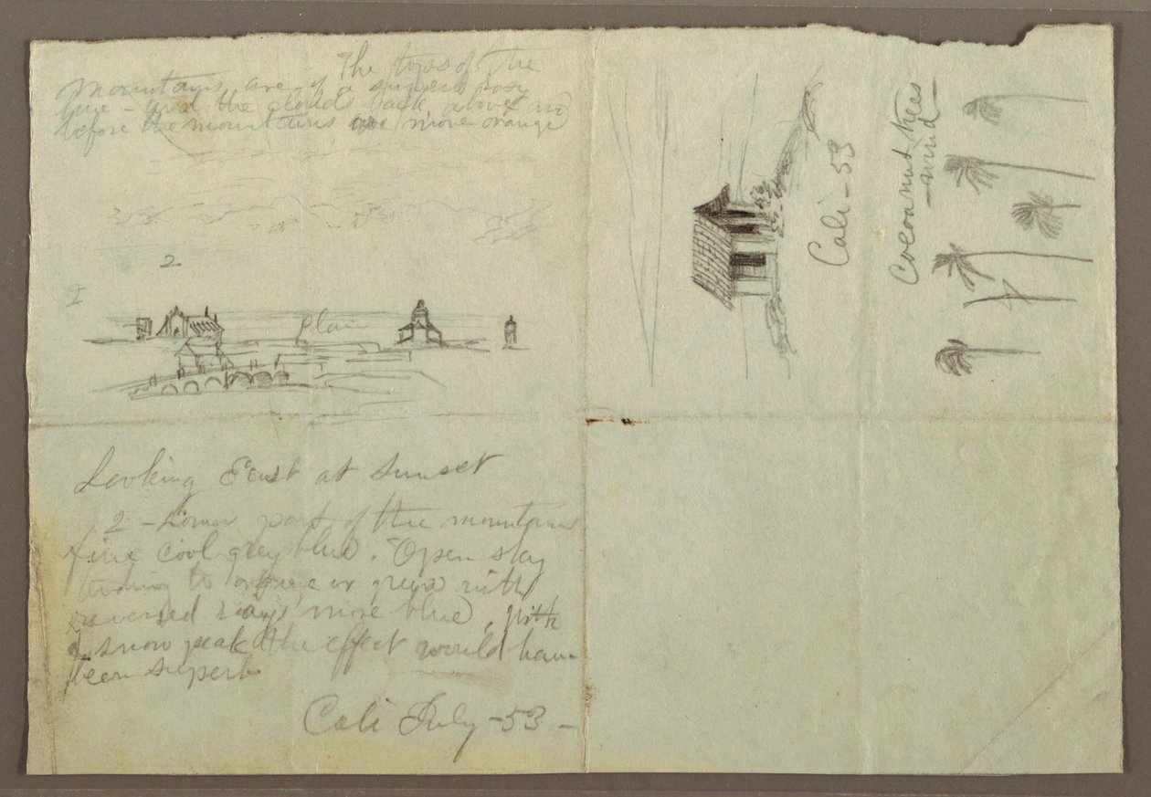 Disegno, Schizzi da Calé, Colombia, luglio 1853 da Frederic Edwin Church