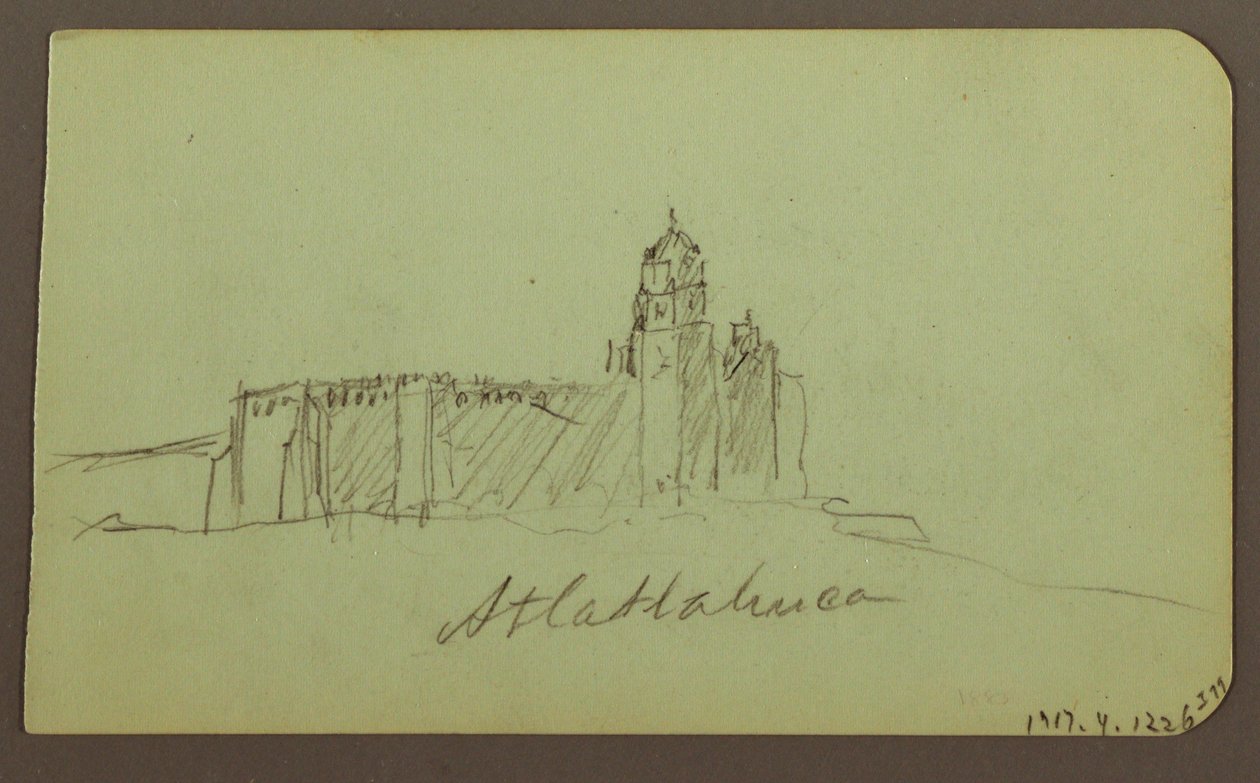 Disegno, Schizzi da Patzcuaro; verso: Chiesa, Atlatahuca, 1883 da Frederic Edwin Church