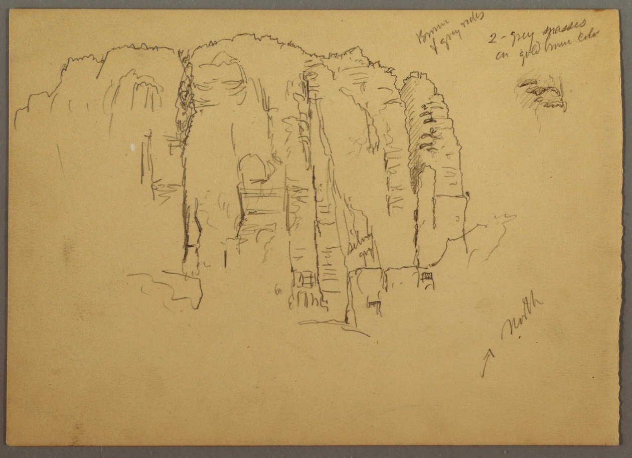 Disegno, Schizzi da Petra, Giordania, febbraio 1868 da Frederic Edwin Church