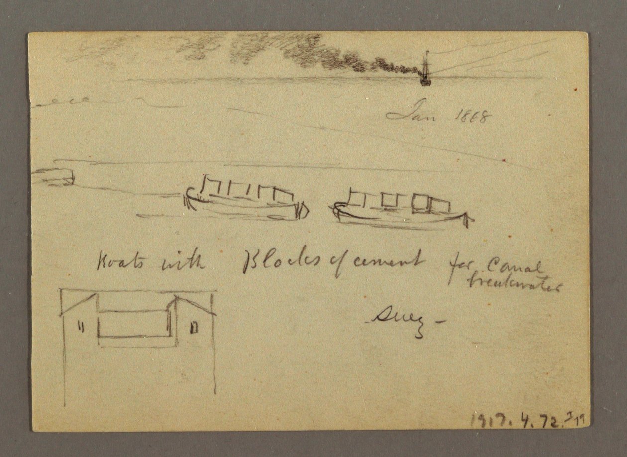 Disegno, Schizzi dal Medio Oriente, compreso il Canale di Suez, gennaio 1868 da Frederic Edwin Church