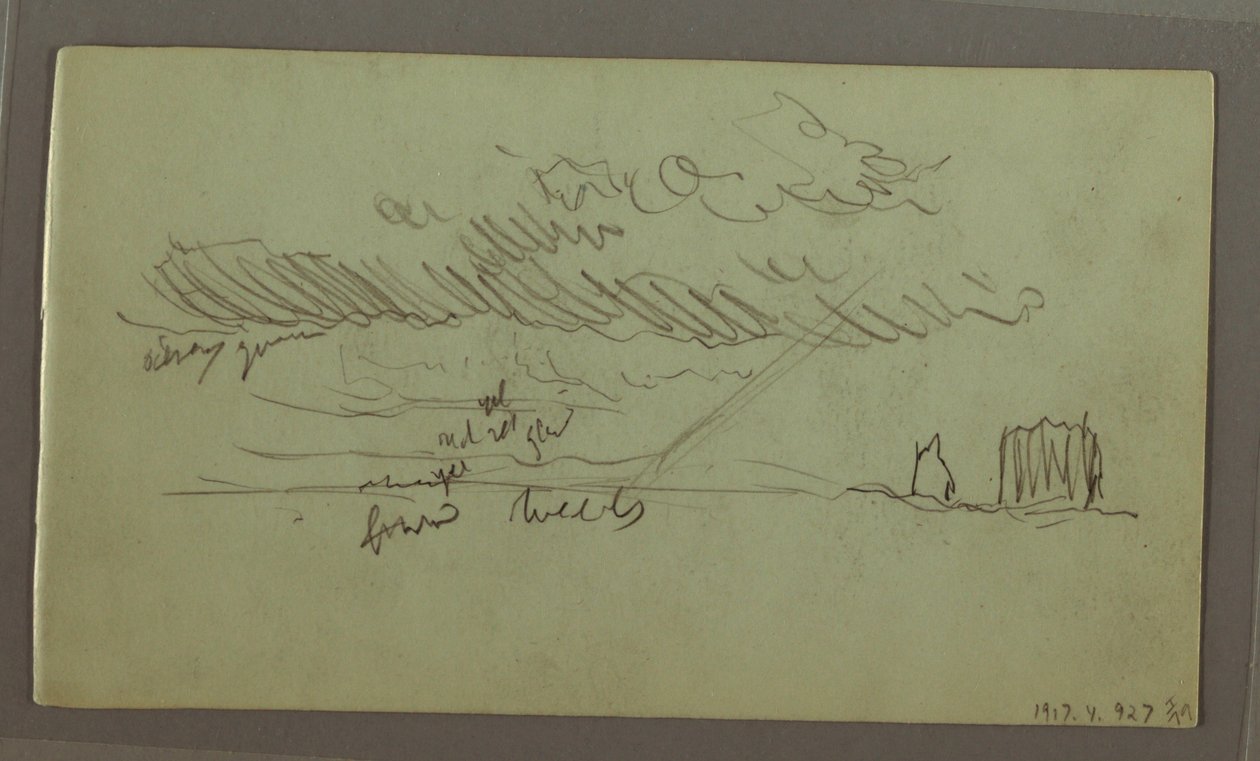 Disegno, Studio del cielo, febbraio 1869 da Frederic Edwin Church