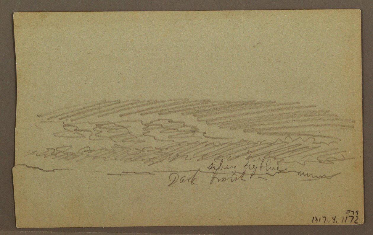 Disegno, studio del cielo, creste di montagna, arcobaleno, anni 1860 da Frederic Edwin Church