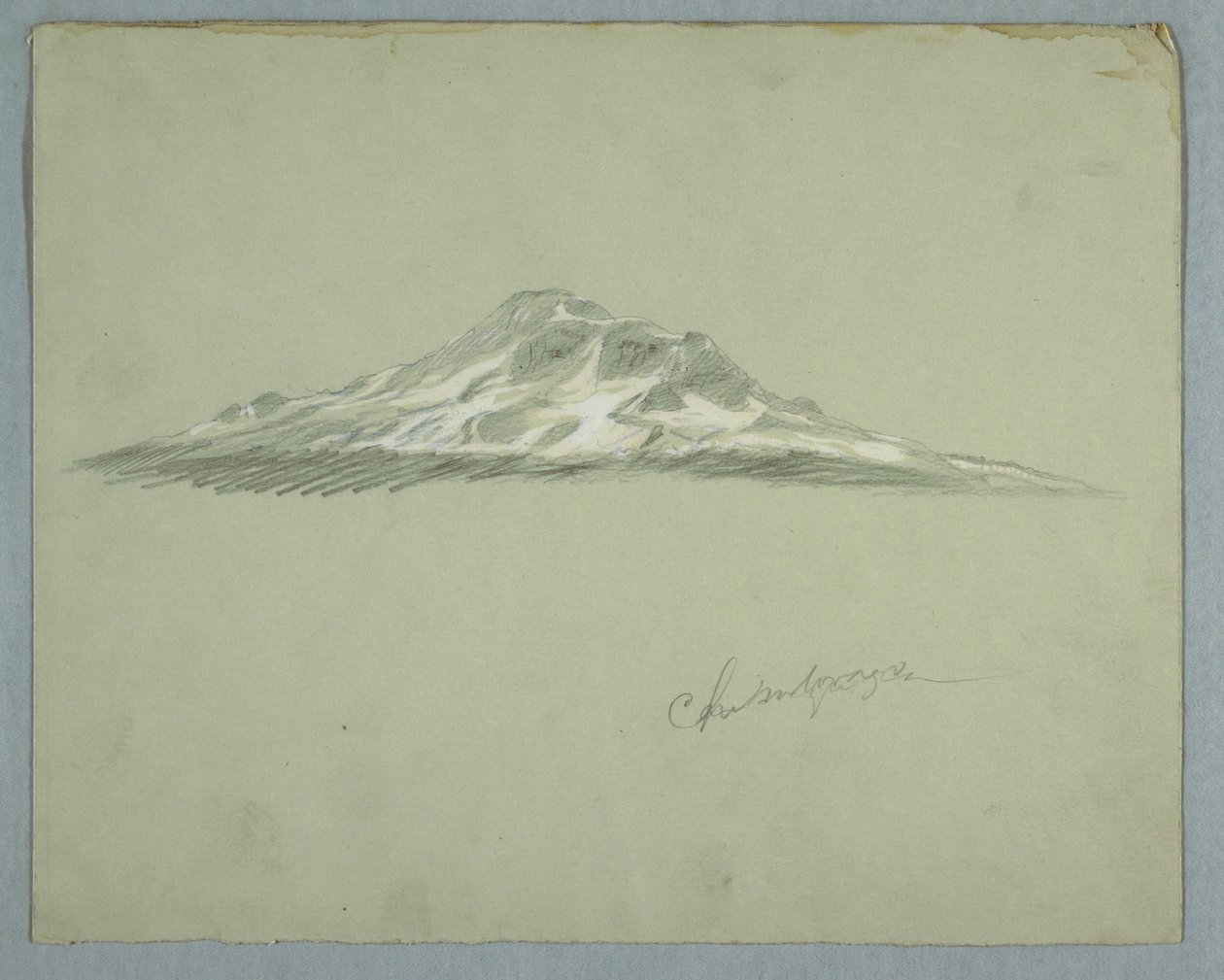 Disegno, Cima innevata del monte Chimborazo, Ecuador, luglio 1857 da Frederic Edwin Church