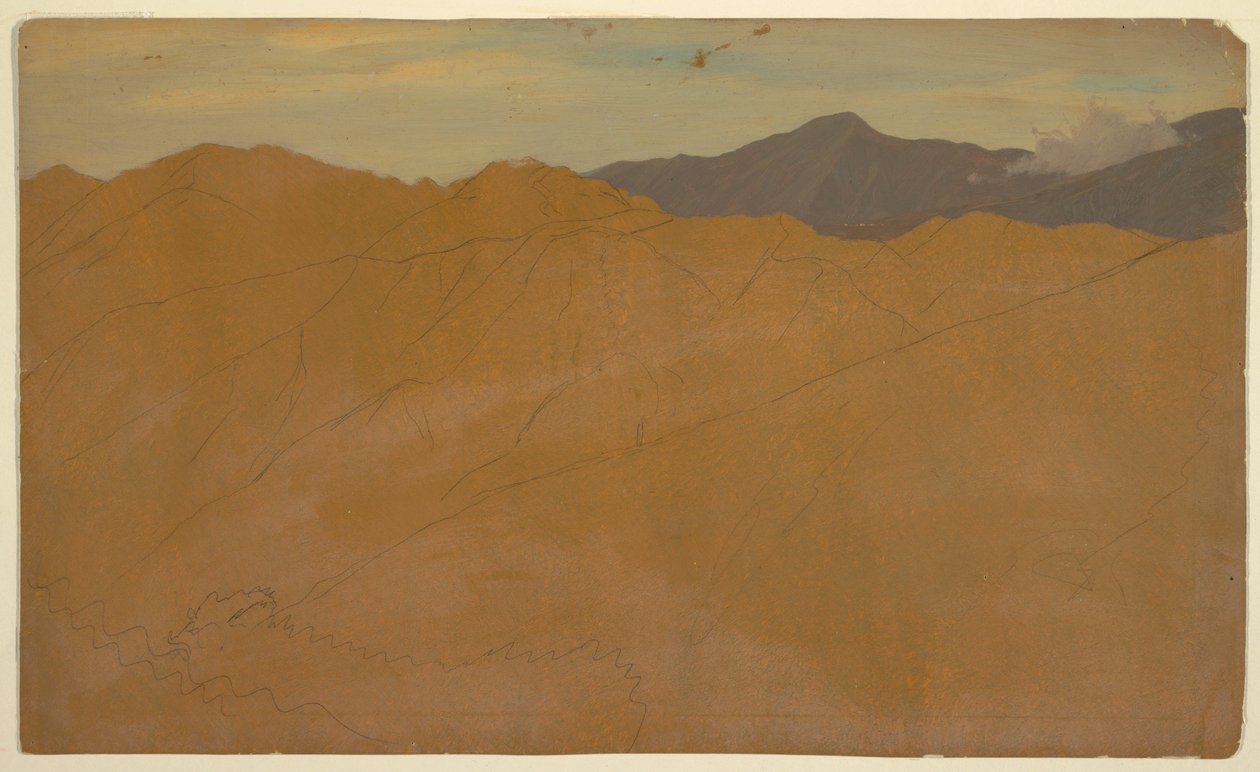 Disegno, montagne del Sud America, 1853 o 1857 da Frederic Edwin Church