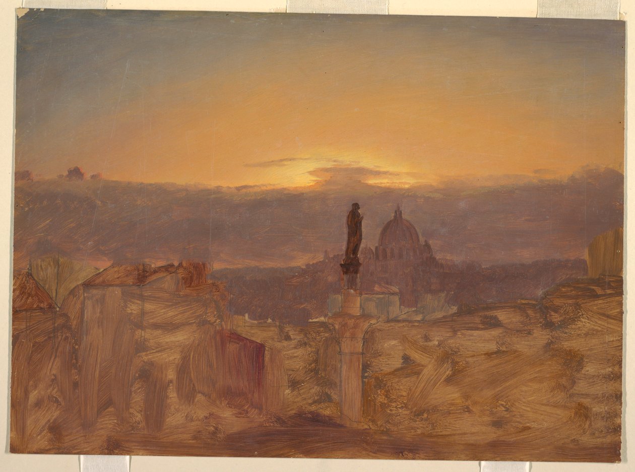Disegno, Basilica di San Pietro dal Pincio, Roma, fine 1868 o inizio 1869 da Frederic Edwin Church