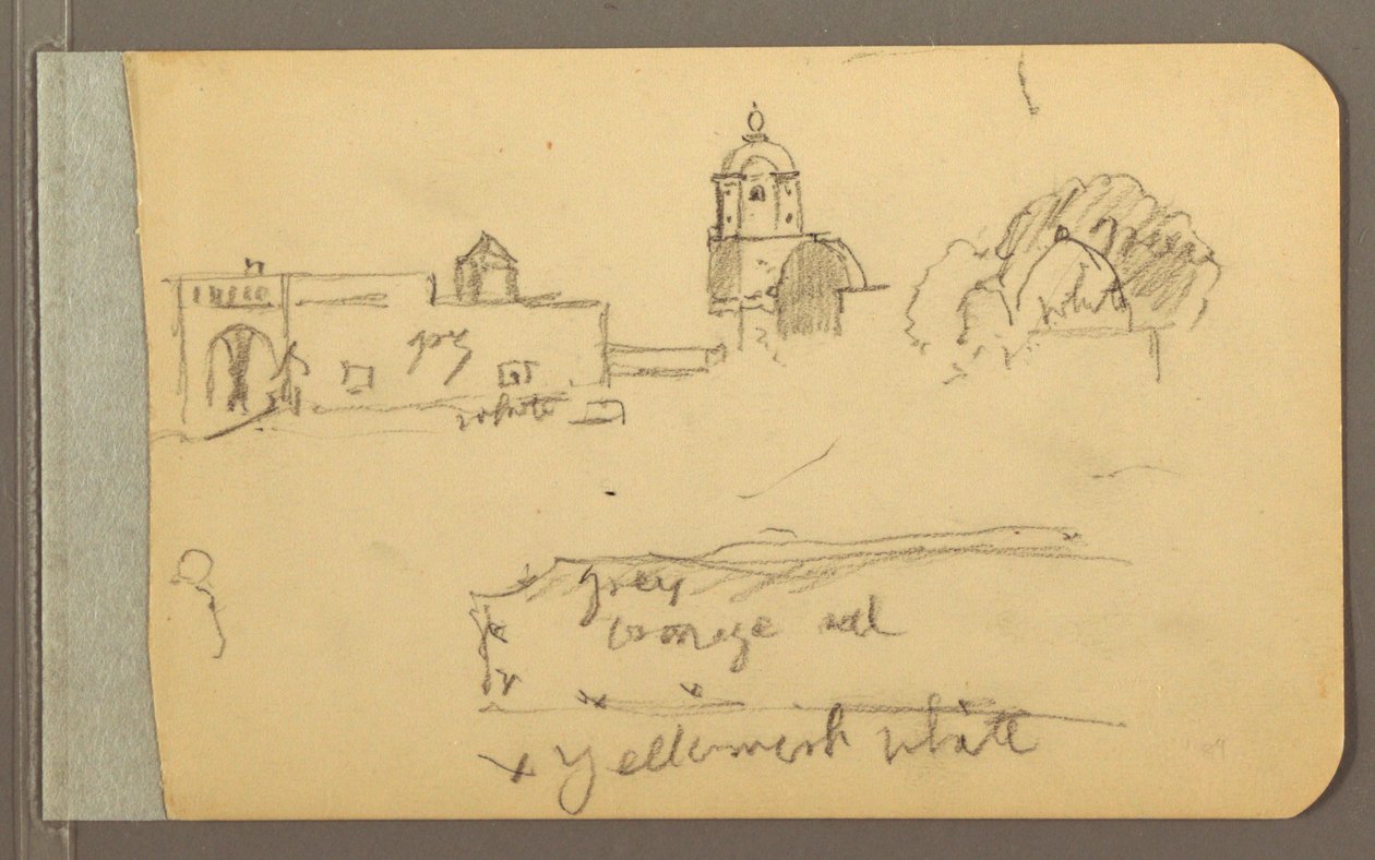 Disegno, campanile, cupola della chiesa, 1889 da Frederic Edwin Church