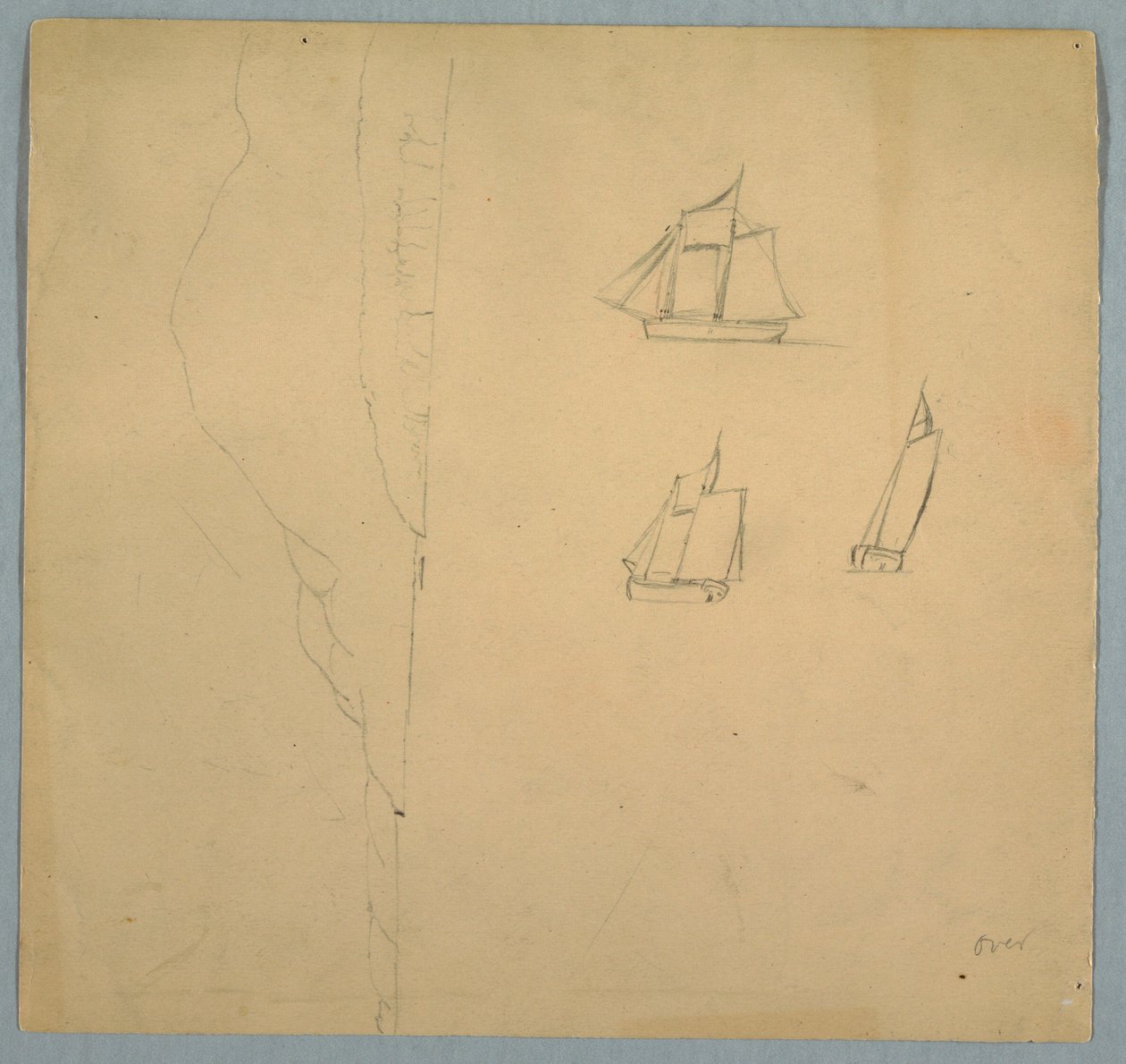 Disegno, Studi di paesaggio e di navi, 1850-51 da Frederic Edwin Church