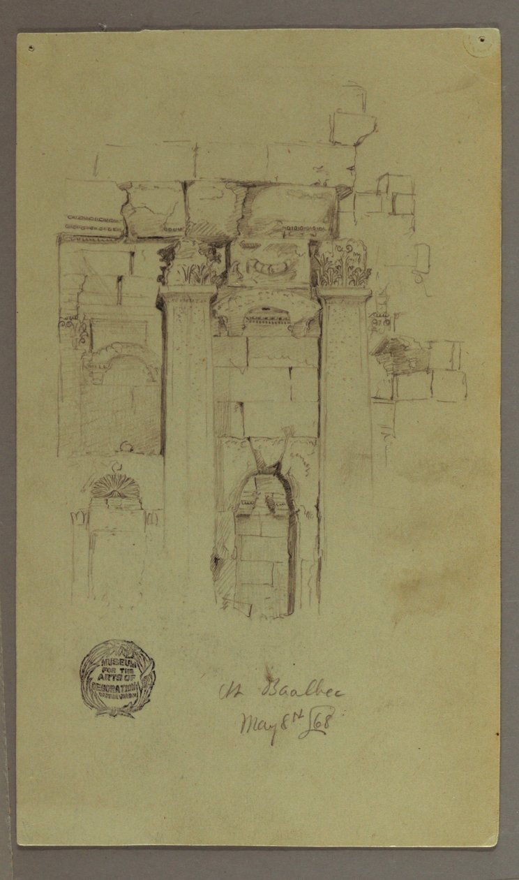 Disegno, studio delle rovine del tempio, 8 maggio 1868 da Frederic Edwin Church