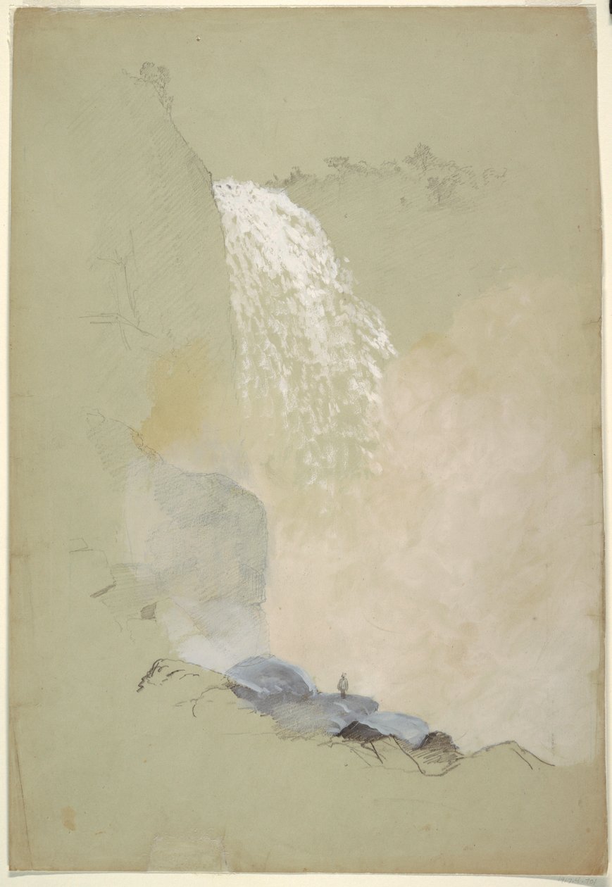 Disegno, Studio delle cascate di Tequendama vicino a Bogotà, Colombia, luglio 1853 da Frederic Edwin Church