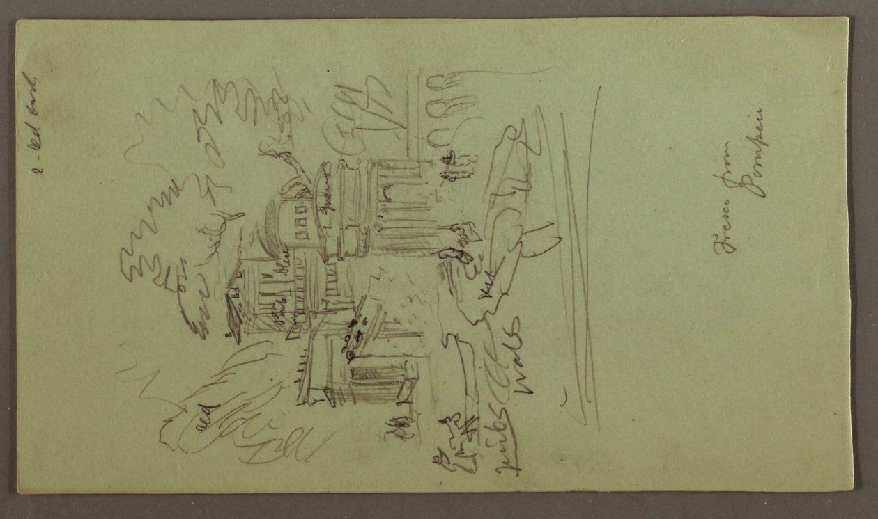 Disegno, Studio di un affresco da Pompei, forse 1868-69 da Frederic Edwin Church