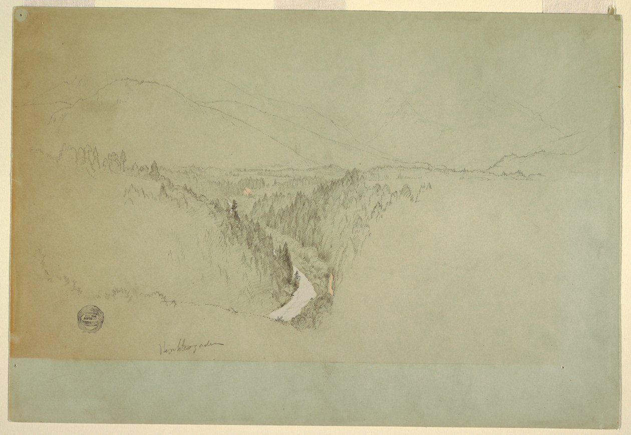 Disegno, Cima del Watzman, Berchtesgaden, Baviera, 1868 da Frederic Edwin Church