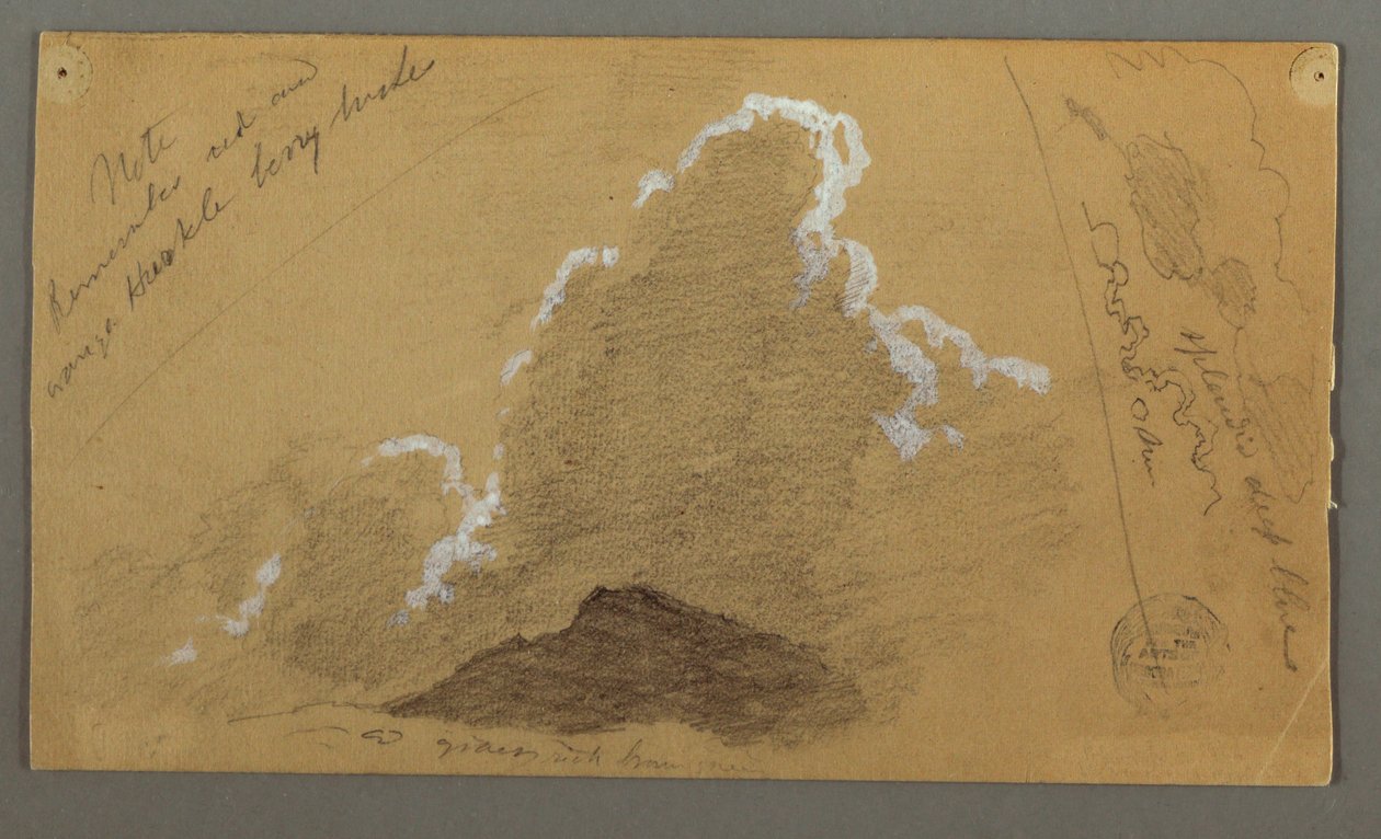 Disegno, Vetta con grandi nuvole, forse 1868 da Frederic Edwin Church