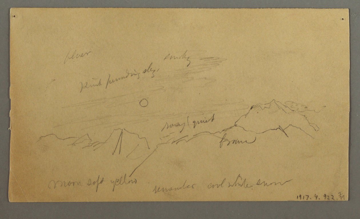 Disegno, Vetta con grandi nuvole, forse 1868 da Frederic Edwin Church