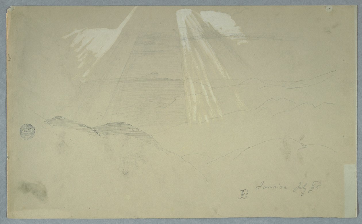 Disegno, raggi di sole che brillano dall