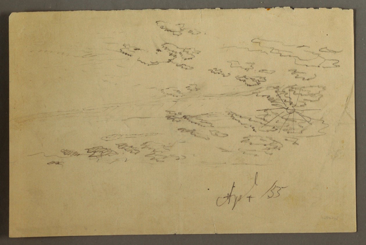 Disegno, Sole e nuvole, aprile 1855 da Frederic Edwin Church