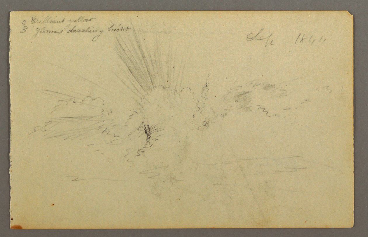 Disegno, Sole dietro le nuvole, 1844 da Frederic Edwin Church
