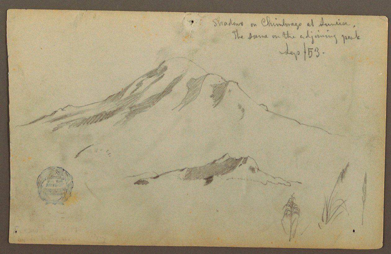 Disegno, Alba sul monte Chimborazo e tre dettagli dell