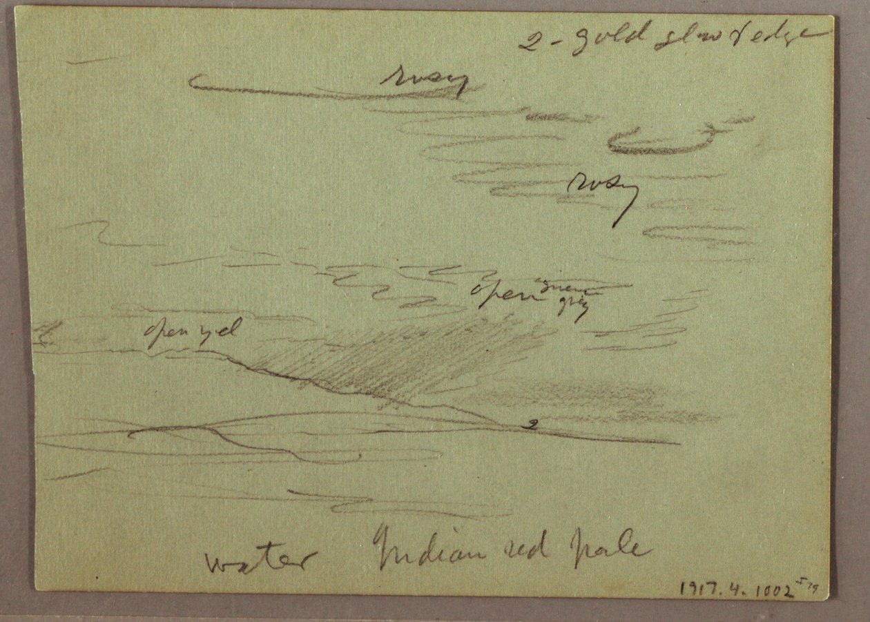 Disegno, tramonto, bambino che mangia, 22 dicembre 1870 da Frederic Edwin Church