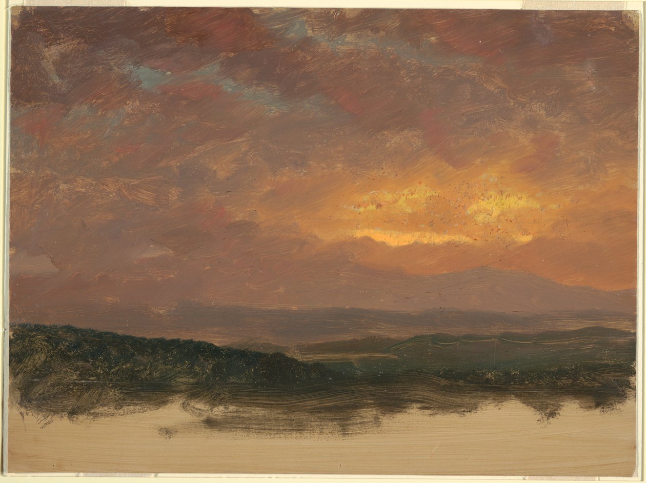 Disegno, Tramonto sulle Catskills, 1870-80 da Frederic Edwin Church