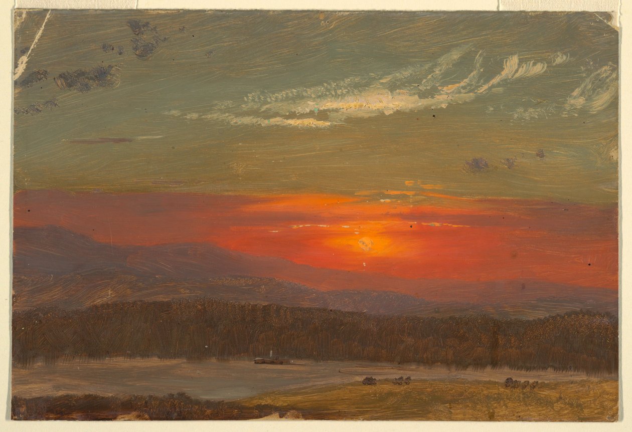 Disegno, Tramonto sulle Catskills, 1870-80 da Frederic Edwin Church