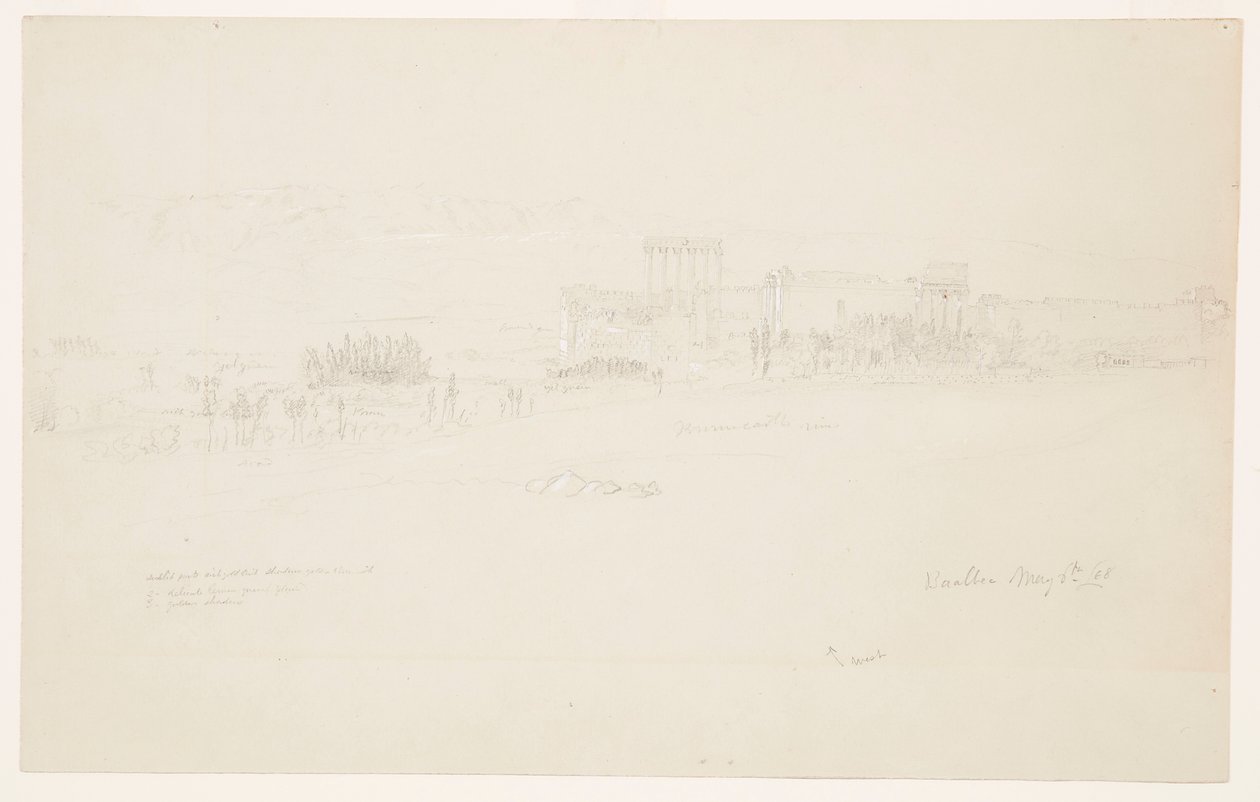 Disegno, Templi, Baalbek, 6 maggio 1868 da Frederic Edwin Church