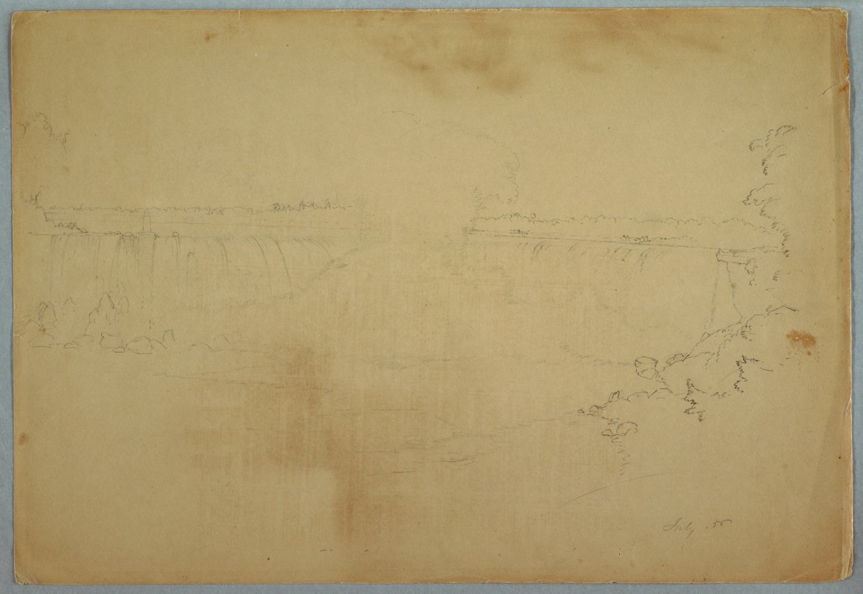 Disegno, Le cascate canadesi, luglio 1856 da Frederic Edwin Church