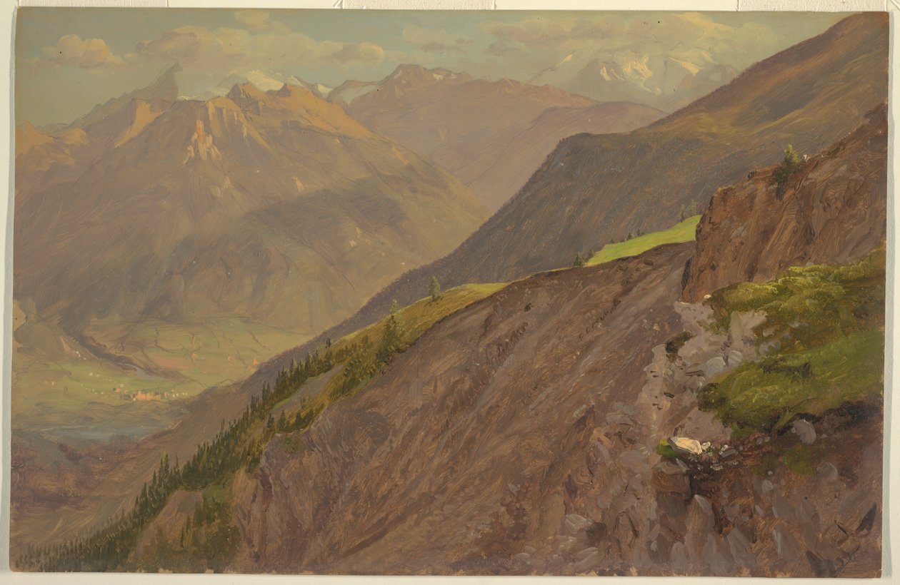 Disegno, Il Goell e Watzmann, vicino a Berchtesgeden, 1868 da Frederic Edwin Church