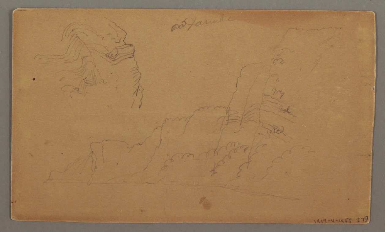 Disegno, Casa in legno, due barche a vela, studio del tetto, forse 1868 da Frederic Edwin Church