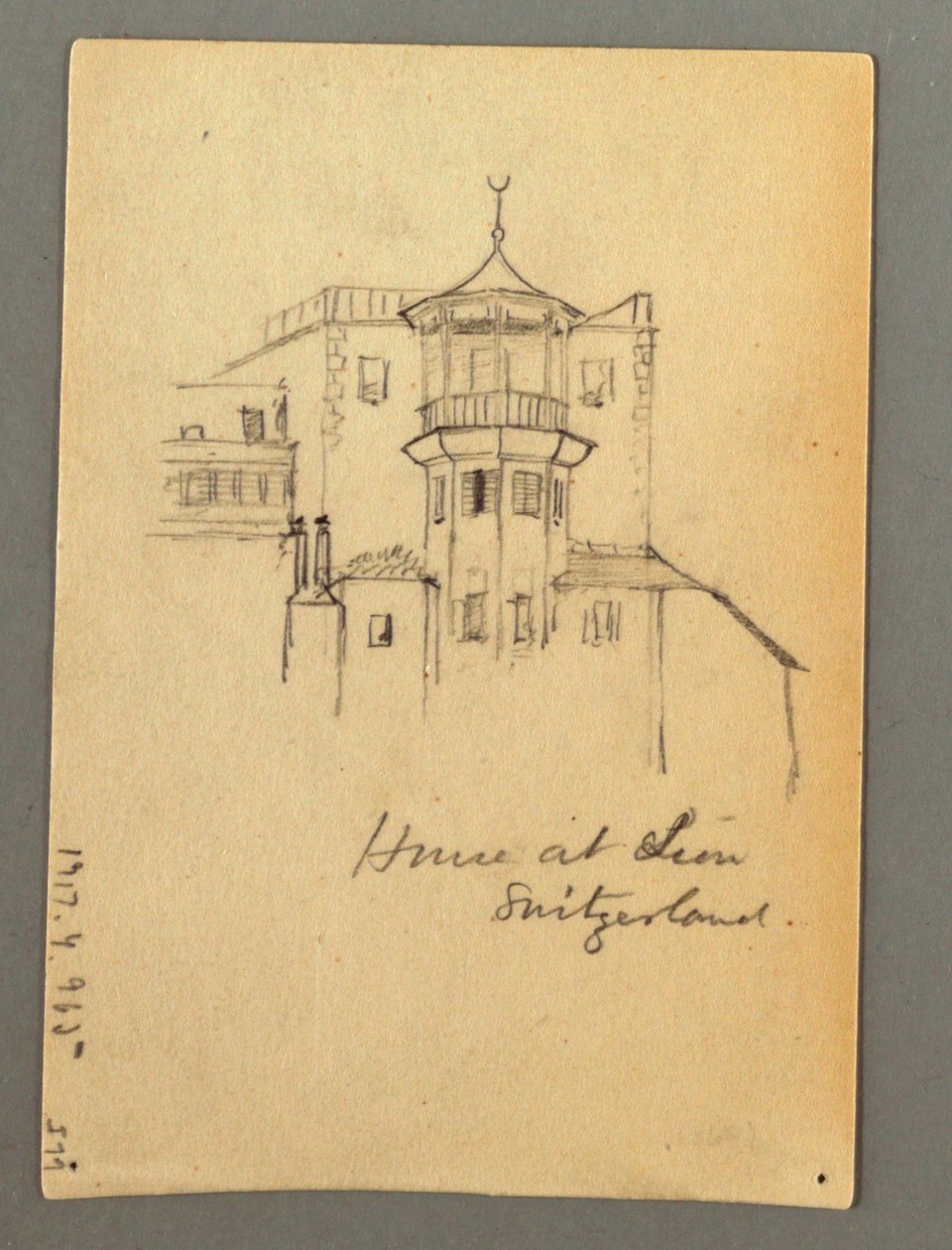 Disegno, Torre del castello, Sion, forse 1868 da Frederic Edwin Church