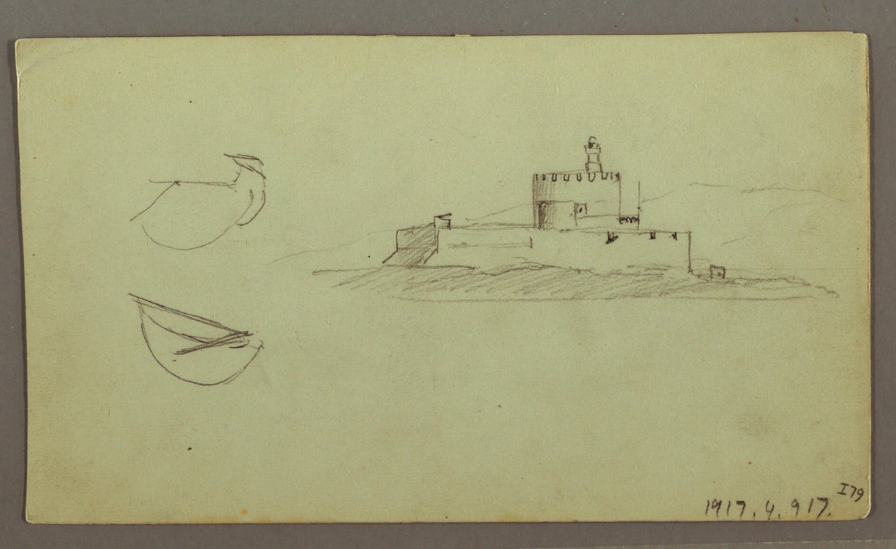 Disegno, Città sulla costa, catena montuosa alle spalle, 27 maggio 1868 da Frederic Edwin Church