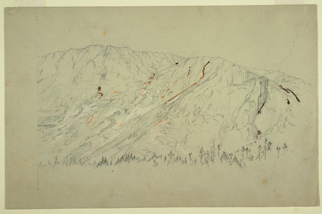 Disegno, parte superiore del Grande Bacino, Monte Katahdin, settembre 1877 da Frederic Edwin Church