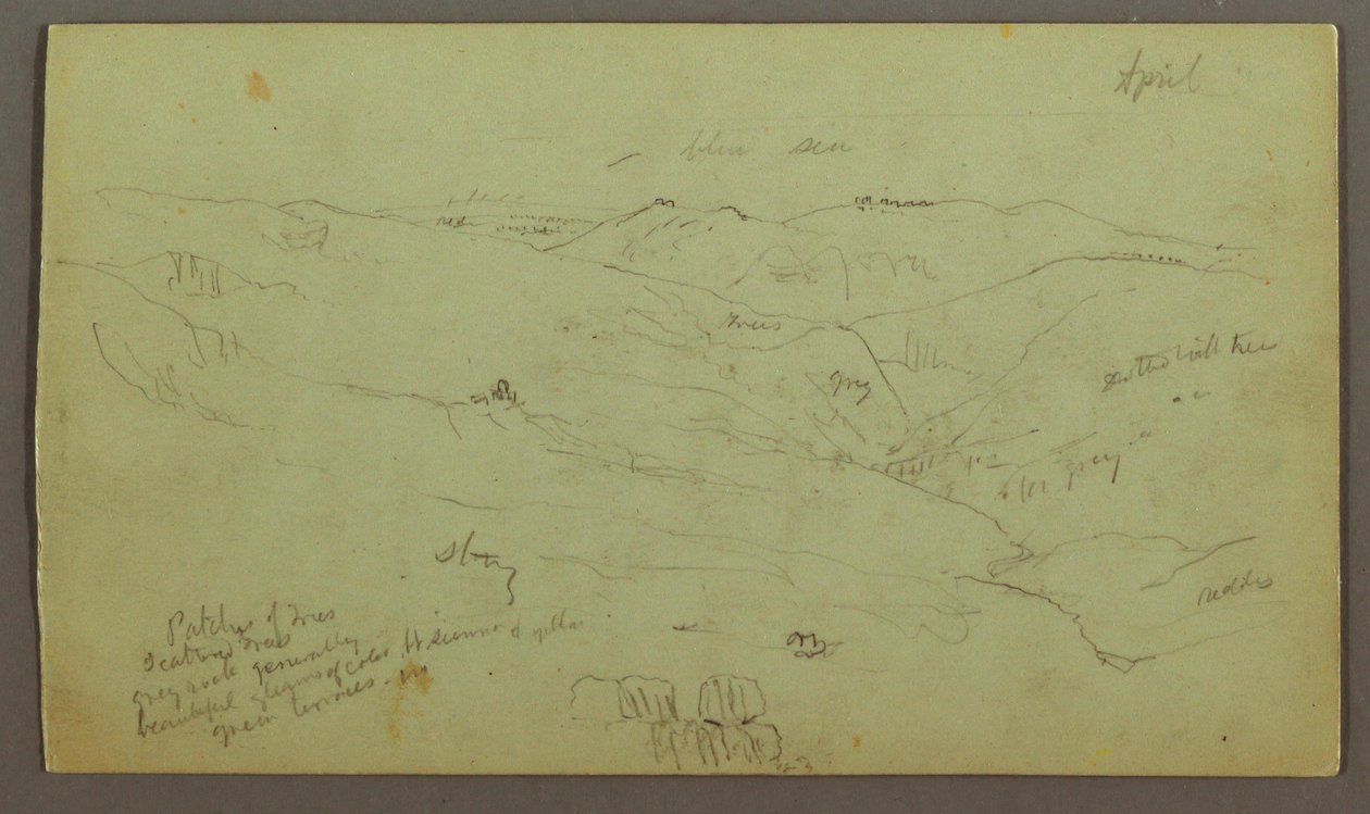 Disegno, Valle, aprile forse 1868 da Frederic Edwin Church